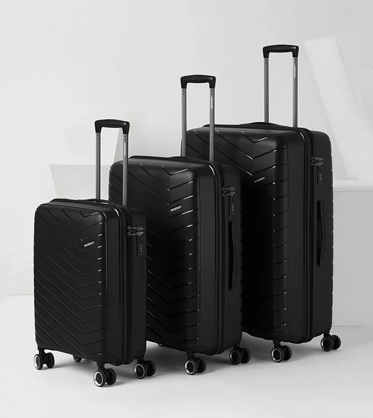 وايلد كرافت Wildcraft Flynt : Black : Cabin + Medium + Large Trolley - Hard